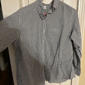 Old Navy Navy and White Striped Shirt